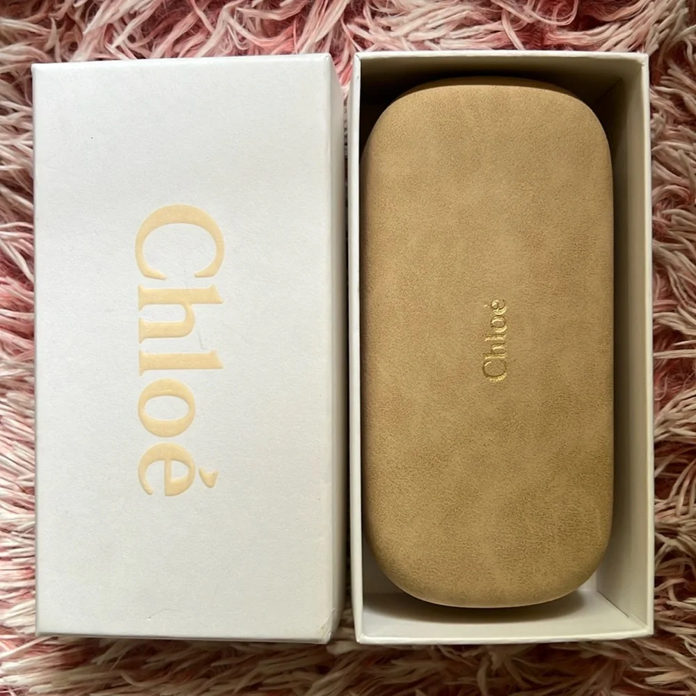 Chloé Empty Box Eyewear Sunglasses Clamshell Suede Leather Case Cloth
